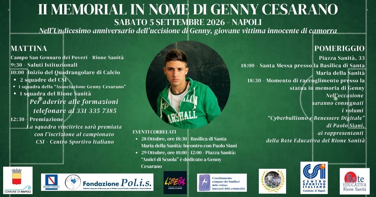 SECONDA EDIZIONE MEMORIAL GENNY CESARANO