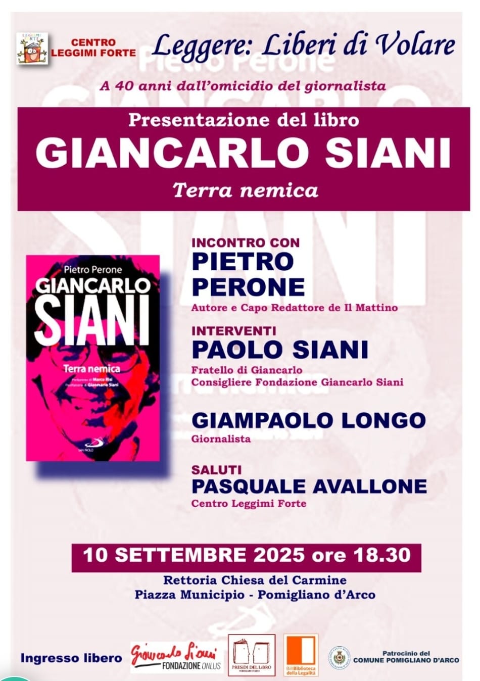 Presentazione libro "Giancarlo Siani - Terra nemica"