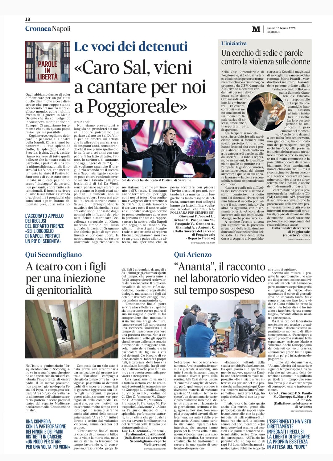 Parole in Libertà - 16 Marzo 2026