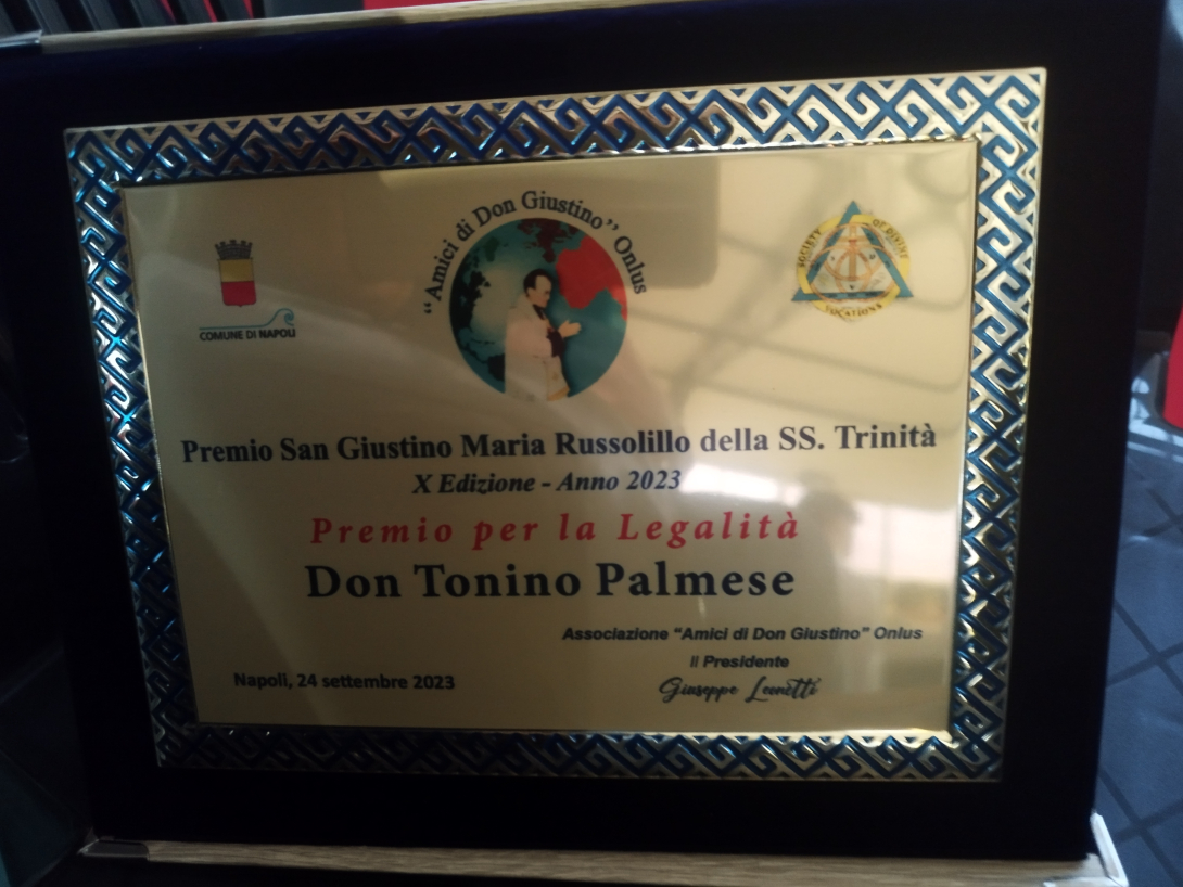 Premio San Giustino Russolillo per la Legalità a Don Tonino Palmese