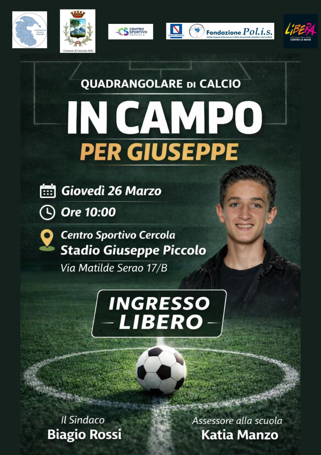 In campo per Giuseppe